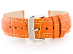 Tayma Usnjen pašček za uro W64 - oranžen 20mm