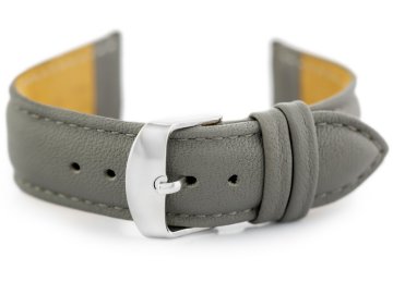 Tayma Usnjen pas za uro W83L - siv - 12 mm