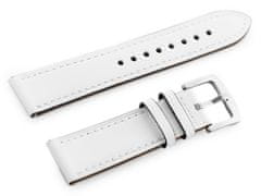 Tayma Usnjen pas za uro W81 - bel - 22 mm
