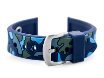 Tayma Gumijast pašček za uro U13 - mornarsko modra-camo - 24 mm