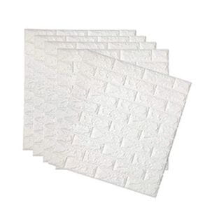 Vixson Samolepilne tapete z opečnatim 3D vzorcem (5 kom) bela | BRICKSBY