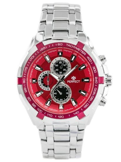 PERFECT WATCHES Moška ura - Milton - srebrna/rdeča (zp112g)