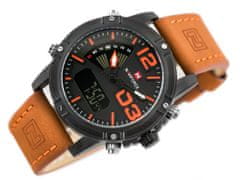 NaviForce Moške analogne in digitalne ure s škatlo Cyclone Oranžna