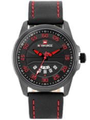 NaviForce Moška ura - NF9124 (zn055e) + škatla - črna/rdeča
