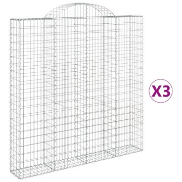 Vidaxl Obokane gabion košare 3 kosi 200x30x200/220 cm pocinkano železo