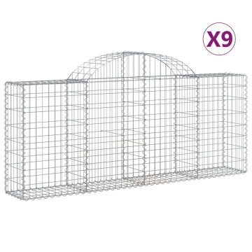 Vidaxl Obokane gabion košare 9 kosov 200x30x80/100 cm cinkano železo