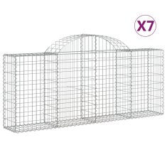 Vidaxl Obokane gabion košare 7 kosov 200x30x80/100 cm cinkano železo
