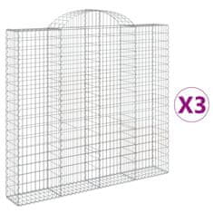 Vidaxl Obokane gabion košare 3 kosi 200x30x180/200 cm pocinkano železo