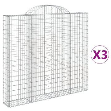 Vidaxl Obokane gabion košare 3 kosi 200x30x180/200 cm pocinkano železo