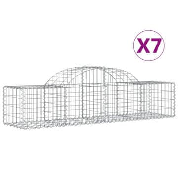 Vidaxl Obokane gabion košare 7 kosov 200x50x40/60 cm pocinkano železo