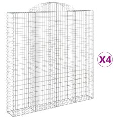 Vidaxl Obokane gabion košare 4 kosa 200x30x200/220 cm pocinkano železo