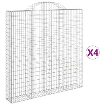 Vidaxl Obokane gabion košare 4 kosa 200x30x200/220 cm pocinkano železo