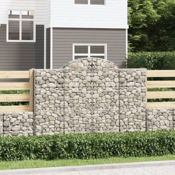 shumee Obokane gabion košare 11kosov 200x30x140/160cm pocinkano železo