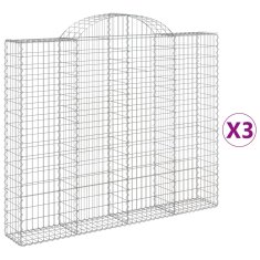 Vidaxl Obokane gabion košare 3 kosi 200x30x160/180 cm pocinkano železo