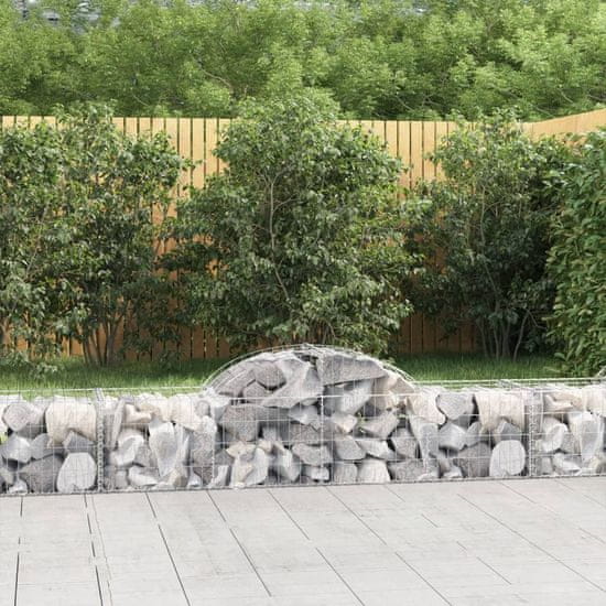 shumee Obokane gabion košare 14 kosov 200x50x40/60 cm pocinkano železo