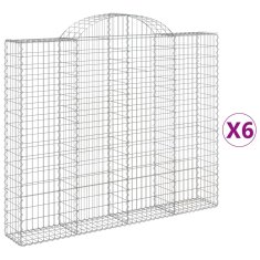Vidaxl Obokane gabion košare 6 kosov 200x30x160/180cm pocinkano železo