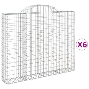 Vidaxl Obokane gabion košare 6 kosov 200x30x160/180cm pocinkano železo