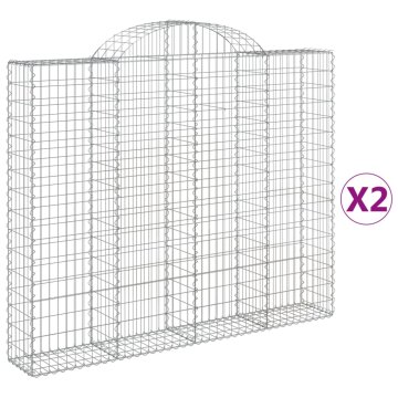 Vidaxl Obokane gabion košare 2 kosa 200x30x160/180 cm pocinkano železo