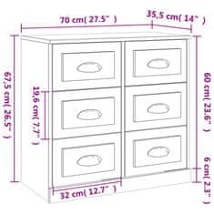 Greatstore Komoda dimljeni hrast 70x35,5x67,5 cm inženirski les