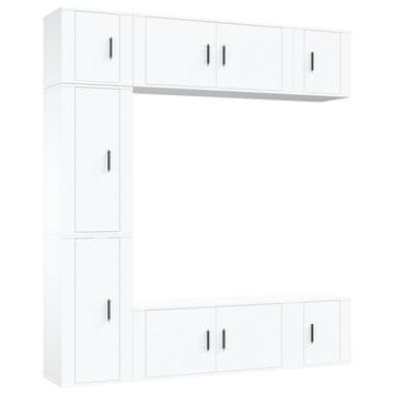 Vidaxl Komplet TV omaric 7-delni bel inženirski les