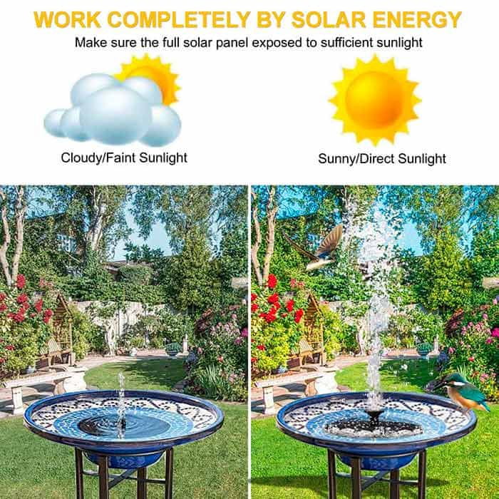 Netscroll Solarna vodna vrtna fontana, idealna za vrtove in ribnike, enostavna namestitev, energijsko varčna, kopel za ptice, FountainStar