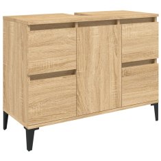 Vidaxl Omarica za umivalnik sonoma hrast 80x33x60 cm inženirski les