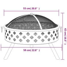 Vidaxl Kurišče z grebljico 58 cm XXL jeklo