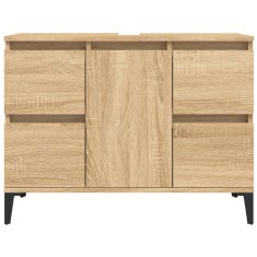 Vidaxl Omarica za umivalnik sonoma hrast 80x33x60 cm inženirski les