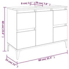 Greatstore Omarica za umivalnik bela 80x33x60 cm inženirski les