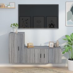 Vidaxl Komplet TV omaric 2-delni siv sonoma inženirski les