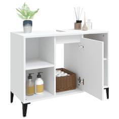 Vidaxl Omarica za umivalnik bela 80x33x60 cm inženirski les