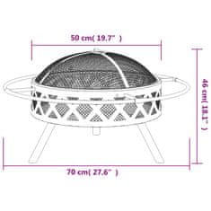 Vidaxl Kurišče z grebljico 70 cm XXL jeklo