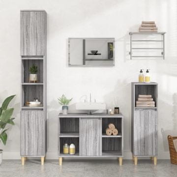 Vidaxl vidaXL Omarica za umivalnik, siva, hrast sonoma, 80x33x60 cm