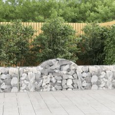 shumee Obokana gabionska košara 30kosi 200x30x60/80cm pocinkano železo