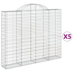 Vidaxl Obokane gabion košare 5 kosov 200x30x160/180cm pocinkano železo