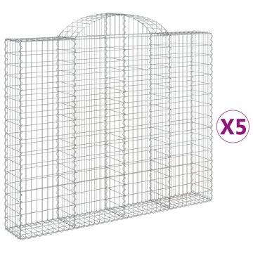 Vidaxl Obokane gabion košare 5 kosov 200x30x160/180cm pocinkano železo