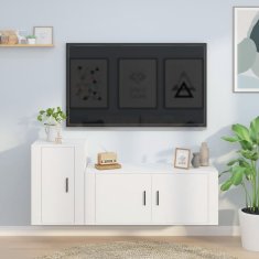 Vidaxl Komplet TV omaric 2-delni bel inženirski les