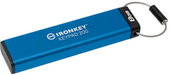 Kingston Ironkey USB disk, 8 GB, Keypad 200, 3.2 Gen1, FIPS 140-3Lvl 3, AES-256, moder (IKKP200/8GB)