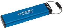 Kingston Ironkey USB disk, 32 GB, Keypad 200, 3.2 Gen1, FIPS 140-3Lvl 3, AES-256, moder (IKKP200/32GB)