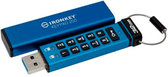 Kingston Ironkey USB disk, 32 GB, Keypad 200, 3.2 Gen1, FIPS 140-3Lvl 3, AES-256, moder (IKKP200/32GB)