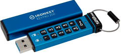 Kingston Ironkey USB disk, 128 GB, Keypad 200, 3.2 Gen1, FIPS 140-3Lvl 3, AES-256, moder IKKP200/128GB
