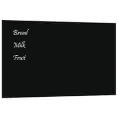 Vidaxl Stenska magnetna tabla črna 100x60 cm kaljeno steklo