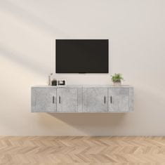 Vidaxl Stenska TV omarica 2 kosa betonsko siva 80x34,5x40 cm