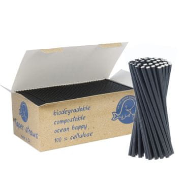 GSG24 Ekološke papirnate slamice BIO PAPER STRAWS 6/150 mm – črne, 650 kosov.
