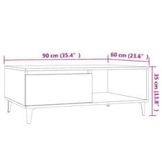 Vidaxl Klubska mizica betonsko siva 90x60x35 cm iverna plošča