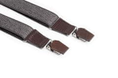 BeWooden Kožené traky s drevenými detailmi Brunn Tweed Suspenders MS10 univerzální
