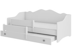 nabbi Otroška postelja z dodatnim ležiščem in vzmetnico Elisa II 80x160 cm - bela/siva