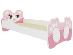 nabbi Otroška postelja z vzmetnico Pinkie 80x160 cm - bela/roza