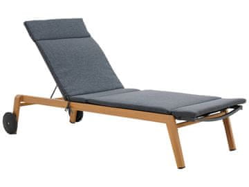 nabbi Vrtni ležalnik na kolesih Deborita - temno siva / naravna