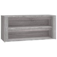 Vidaxl Regal za čevlje siva sonoma 100x35x45 cm inženirski les